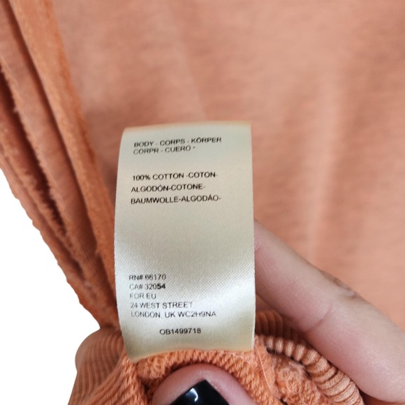 We The Free Hoodie Womens Small Orange Donny Vest Pullover Cotton Kangaroo - Picture 12 of 12